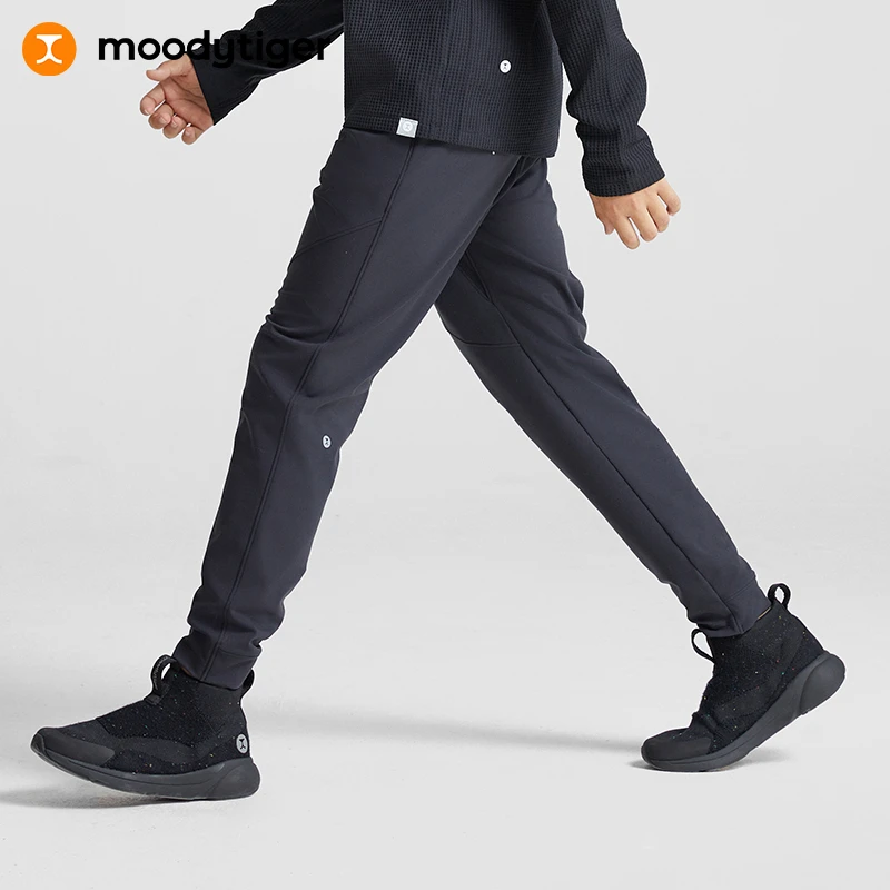 moodytiger新款男童运动长裤保暖防风秋冬休闲裤舒适运动裤【DR】