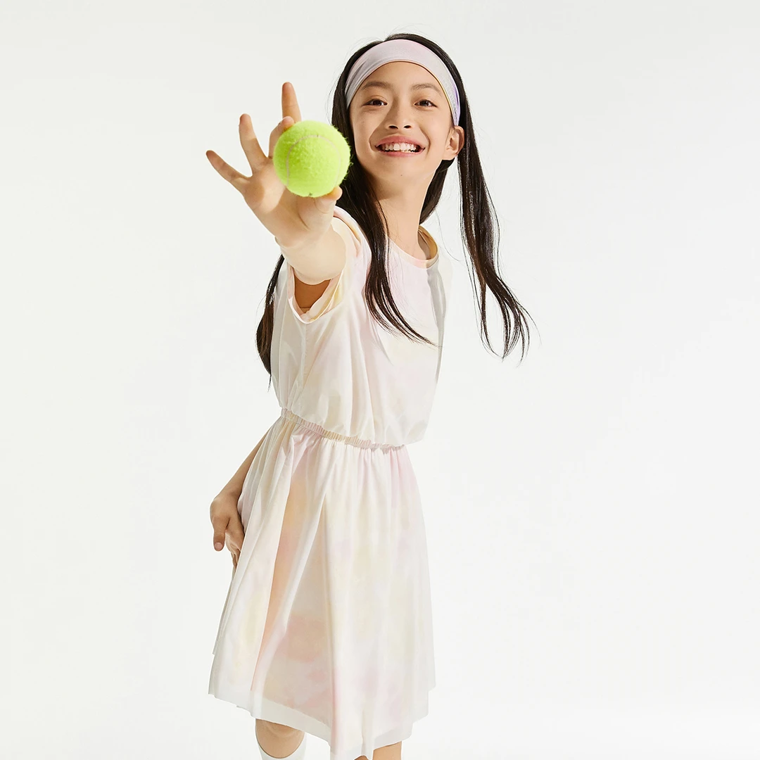 moodytiger儿童裙子24夏新款女童运动针织连衣裙12211901