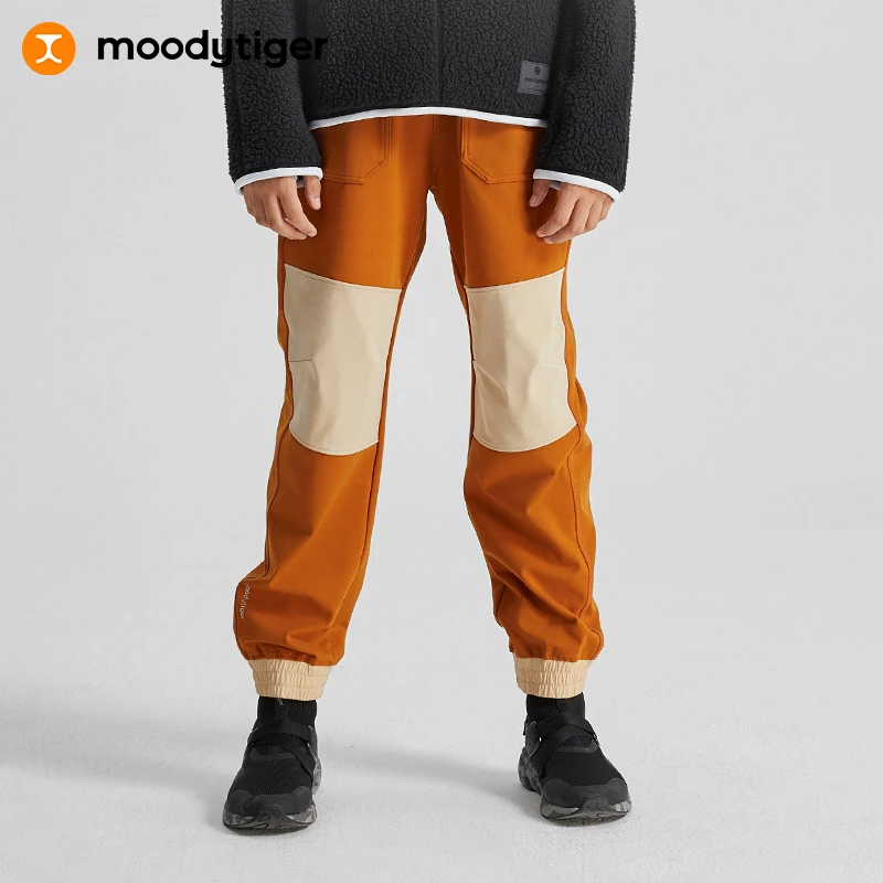 moodytiger男童新品儿童户外防风宽松舒适运动裤大童装【DR】