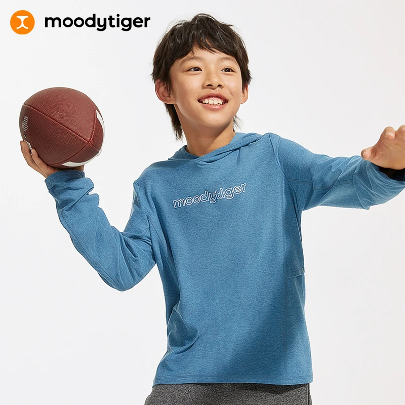 儿童长袖T恤男童宽松连帽舒适运动衫41110104