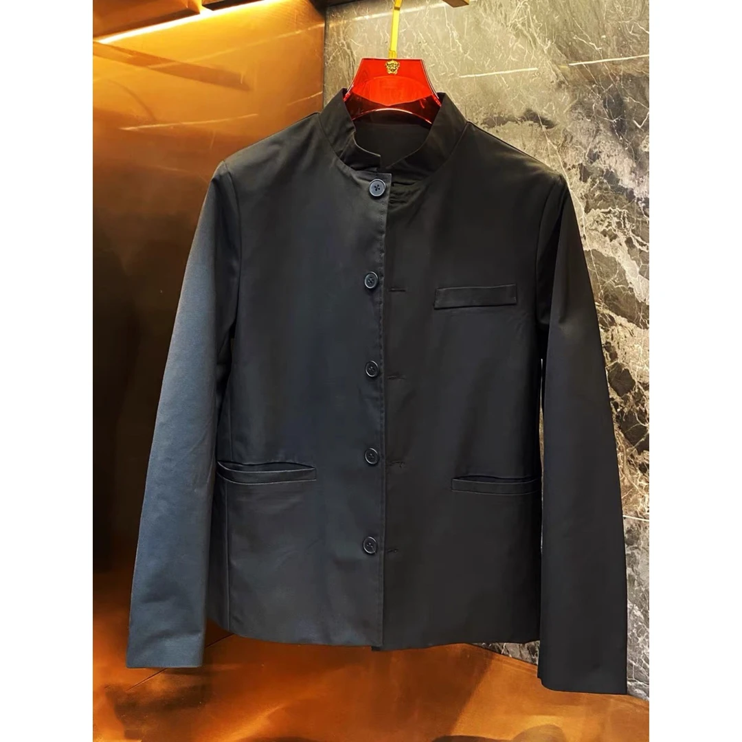 冬季男士夹克中山装外套简约纯色商务休闲立领棉服新中式保暖上衣