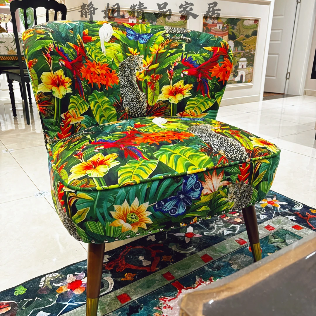 美式新中式复古客厅沙发休闲阳台沙发