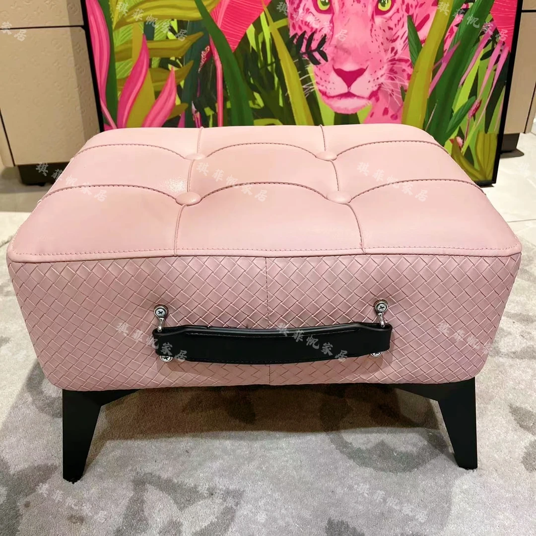 入户换鞋凳轻奢油蜡皮客厅沙发高级感儿童凳
