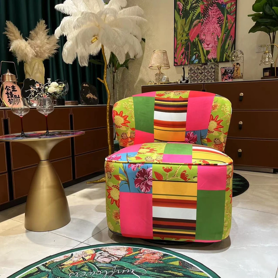 轻奢客厅沙发休闲复古凳子阳台书房儿童高79.宽68.坐高46.坐深46