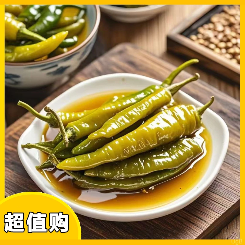 泡辣椒尖椒湖南泡椒辣椒开味坛子酸辣椒美食美味炒菜下饭菜开即食