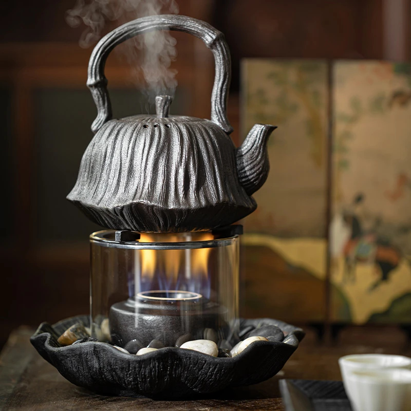 百垚石英玻璃观火炉酒精煮茶炉家用简约烧水炉户外便携炉围炉煮茶