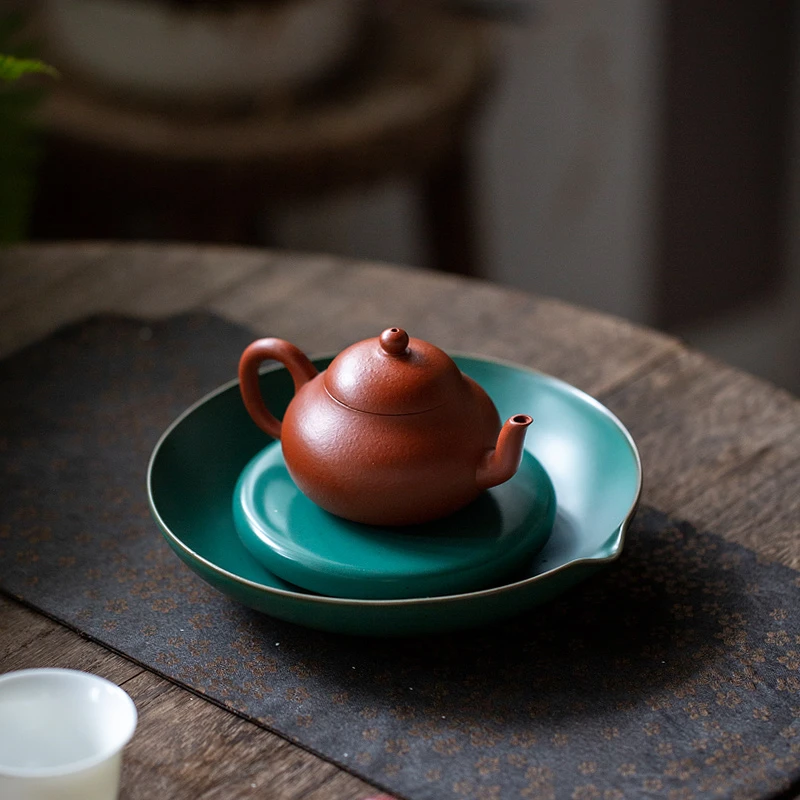 百垚复古壶承干泡台养壶垫陶瓷茶承壶托紫砂壶储水茶盘功夫茶具