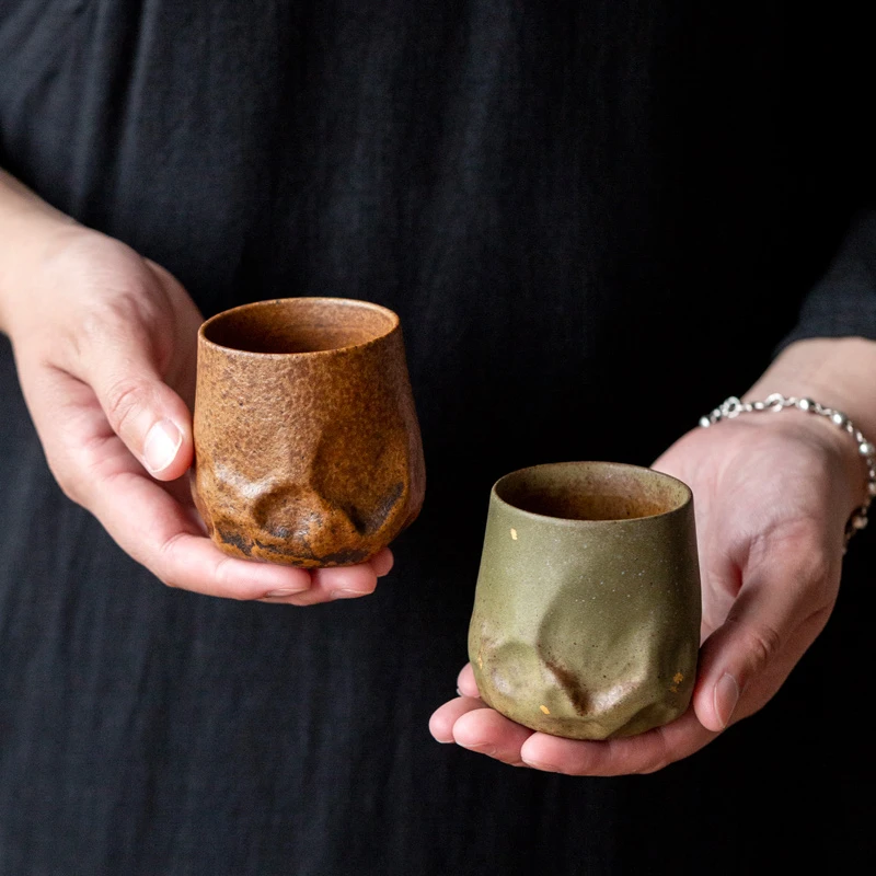 百垚冸斋手工窑变听风不倒杯随形主人杯中式复古茶杯家用功夫茶具