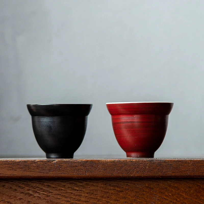 百垚冸斋粉引葫芦茶杯家用中式复古主人杯手工陶瓷品茗杯功夫茶具