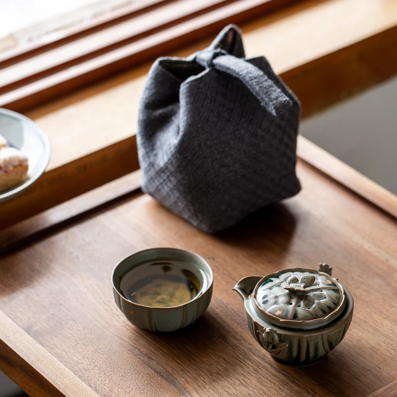 百垚日式手工户外旅行茶具套装复古便携式快客茶杯露营茶具随行杯