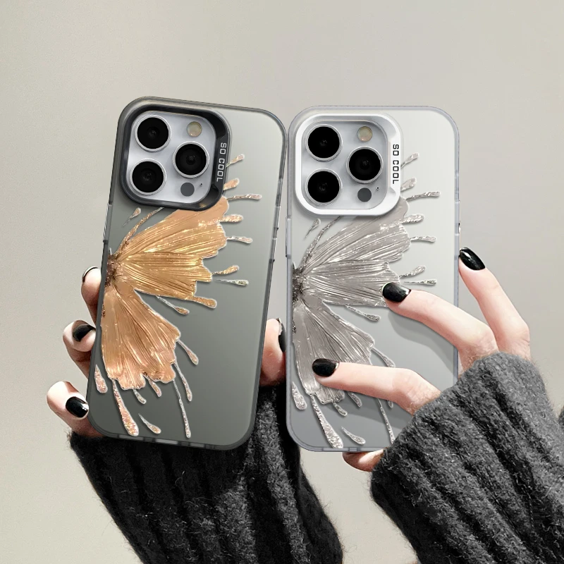适用苹果15潮流iPhone14手机壳13p华为创意x荣耀nova蝴蝶mate简约