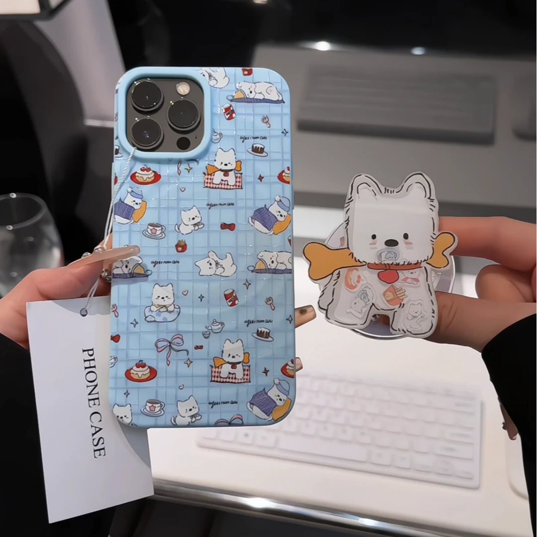 适用苹果iPhone16pro手机壳14pro太阳壳磁吸蓝格纹西高地防摔全包