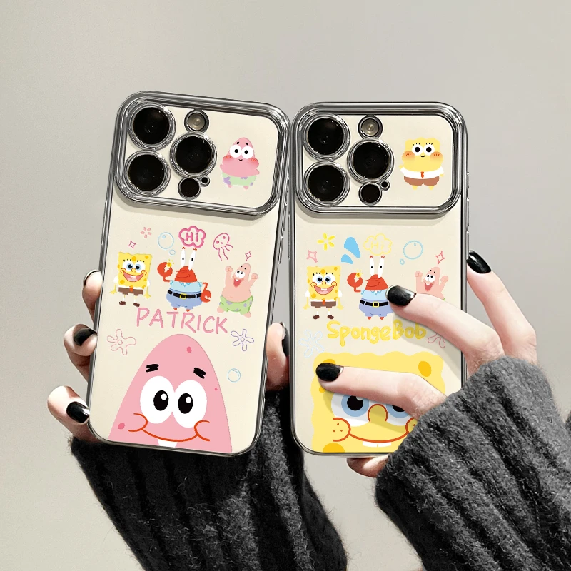 适用苹果15潮流iPhone14手机壳华为视窗荣耀nova开心海绵宝宝mate