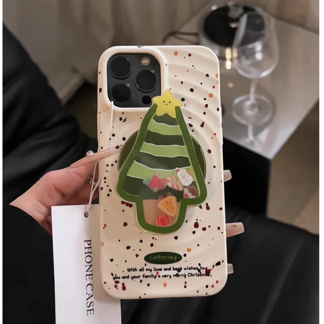 适用苹果iPhone16pro手机壳14pro太阳壳磁吸彩色点圣诞树防摔全包