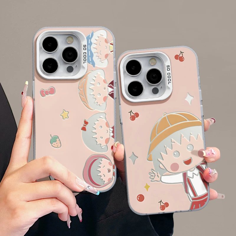 适用苹果15简约iPhone14彩银手机壳13p华为nova四只小丸子mate60