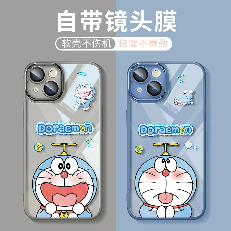 适用苹果14手机壳iphone13promax卡通哆啦a梦OPPO全包vivo小米12