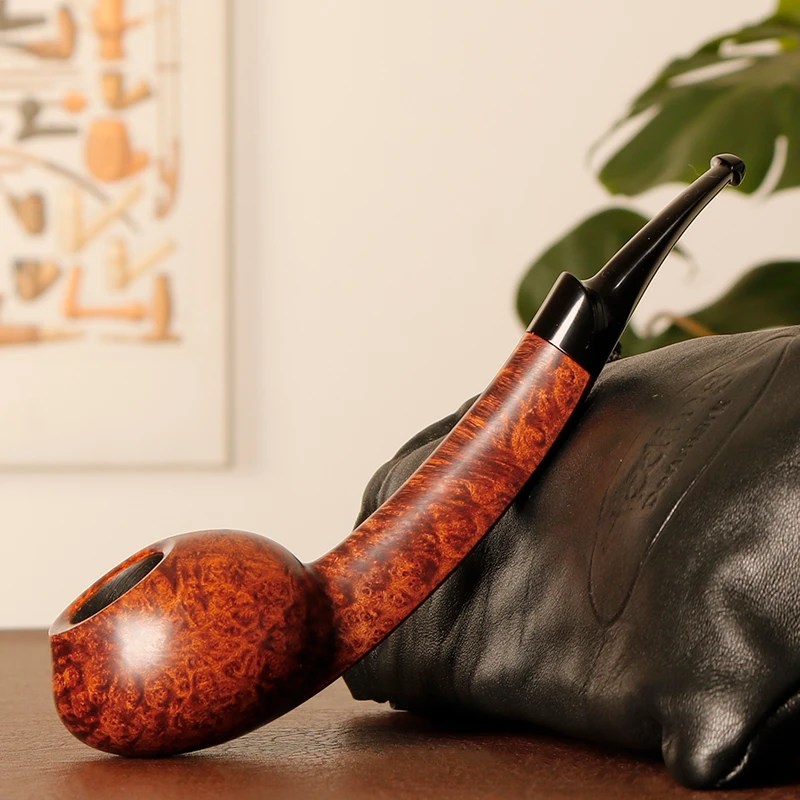 丹麦大师黑丁Heding 钻石等级 长杆番茄 手工石楠木 烟斗