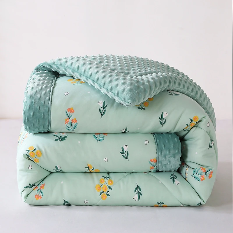 新款3D安抚豆豆绒被四季空调被春秋被子被单人宿舍学生夹棉夏凉被