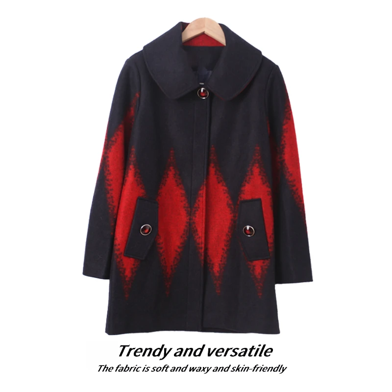 羊毛毛呢大衣女士气质保暖外套春季款时尚上衣HH357舒适简约