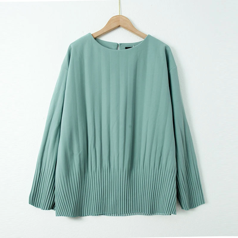 现货！秋季新款女士套头圆领长袖上衣休闲通勤HH257时尚百搭显瘦