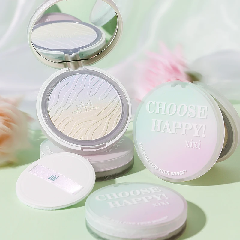 xixi雨墨柔焦粉饼防水提亮定妆平价持久不脱妆干湿两用哑光D-598