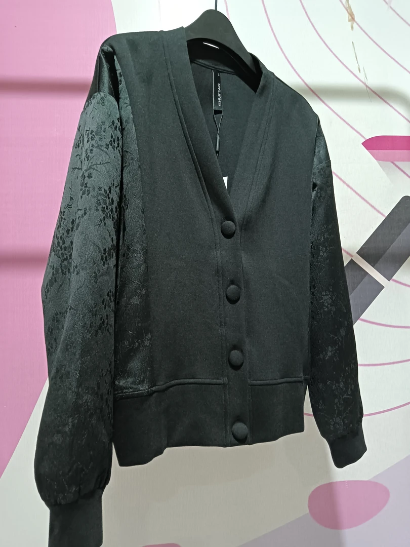 水淼2025春夏新款双拼刺绣开衫0124