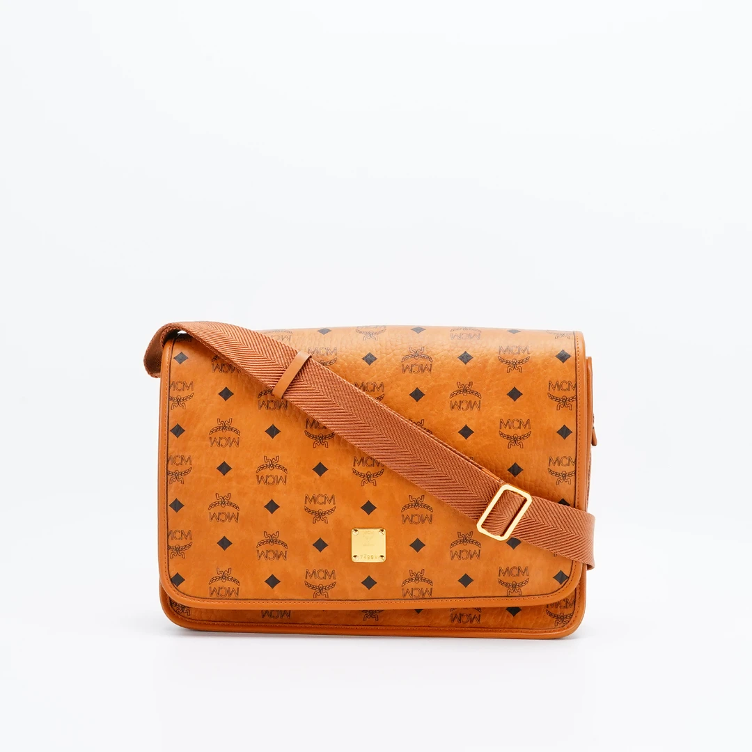 99新 MCM 95新  MCM  翻盖邮差包中号/BG23007414/