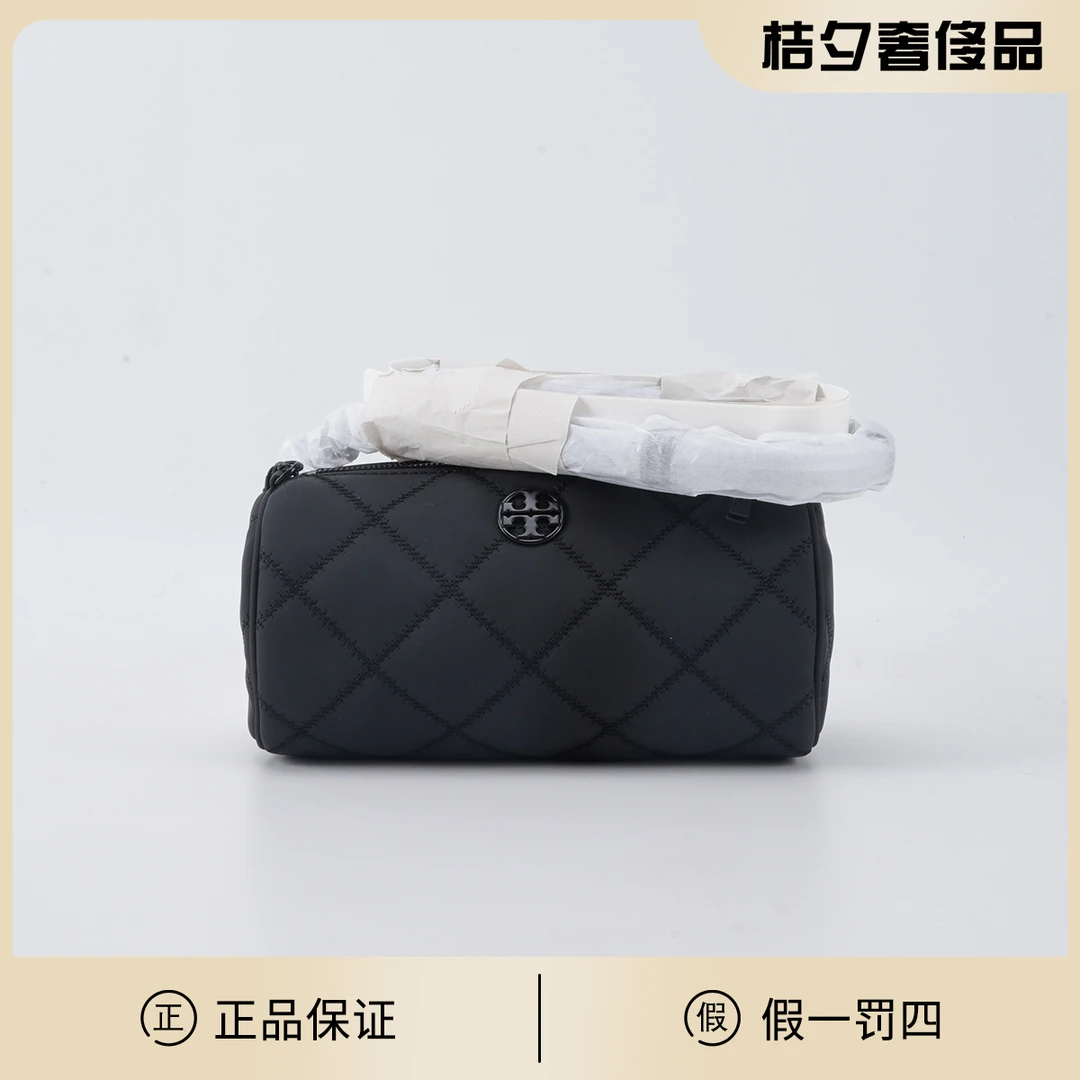 全新未使用 Tory Burch/汤丽柏琦  磨砂黑  圆筒包/BGK401470003