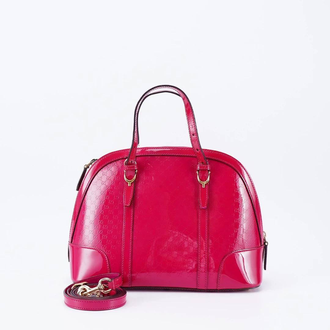 95新 GUCCI/古驰 【桔夕静文】贝壳包中号亮面/BG23004673