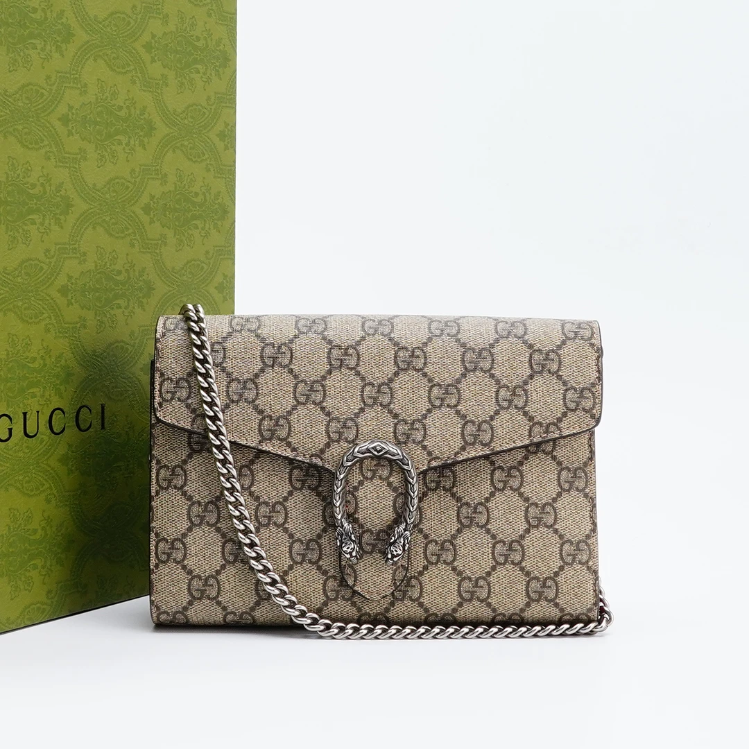 95新 GUCCI/古驰 【桔夕静文】酒神woc包老花/BG23004555