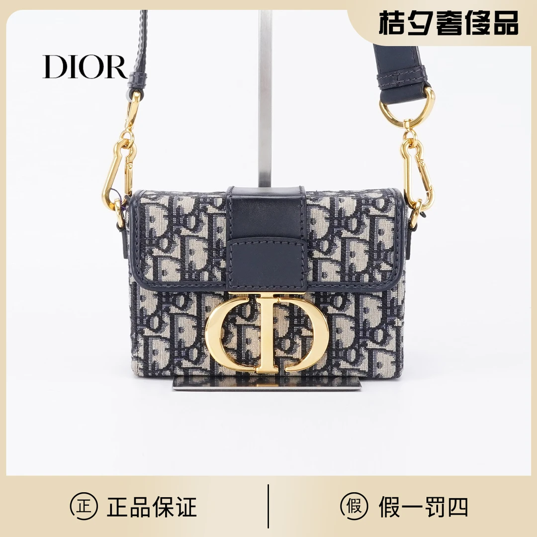 99新 DIOR/迪奥 蒙田box包老花蓝色/BG22011958