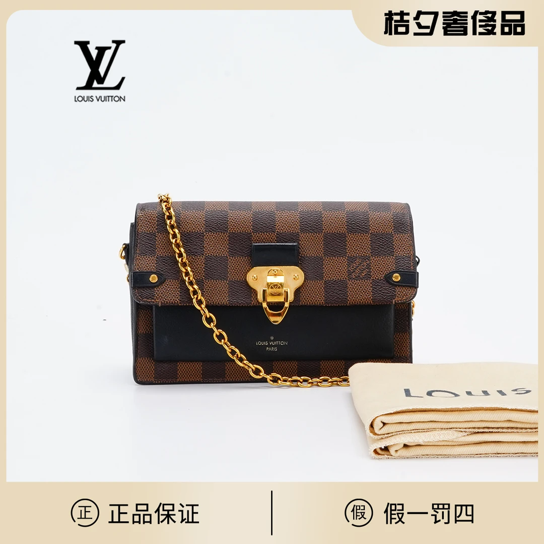 99新 LouisVuitton/路易威登 vavin棕棋盘拼黑/98新/BG22000181