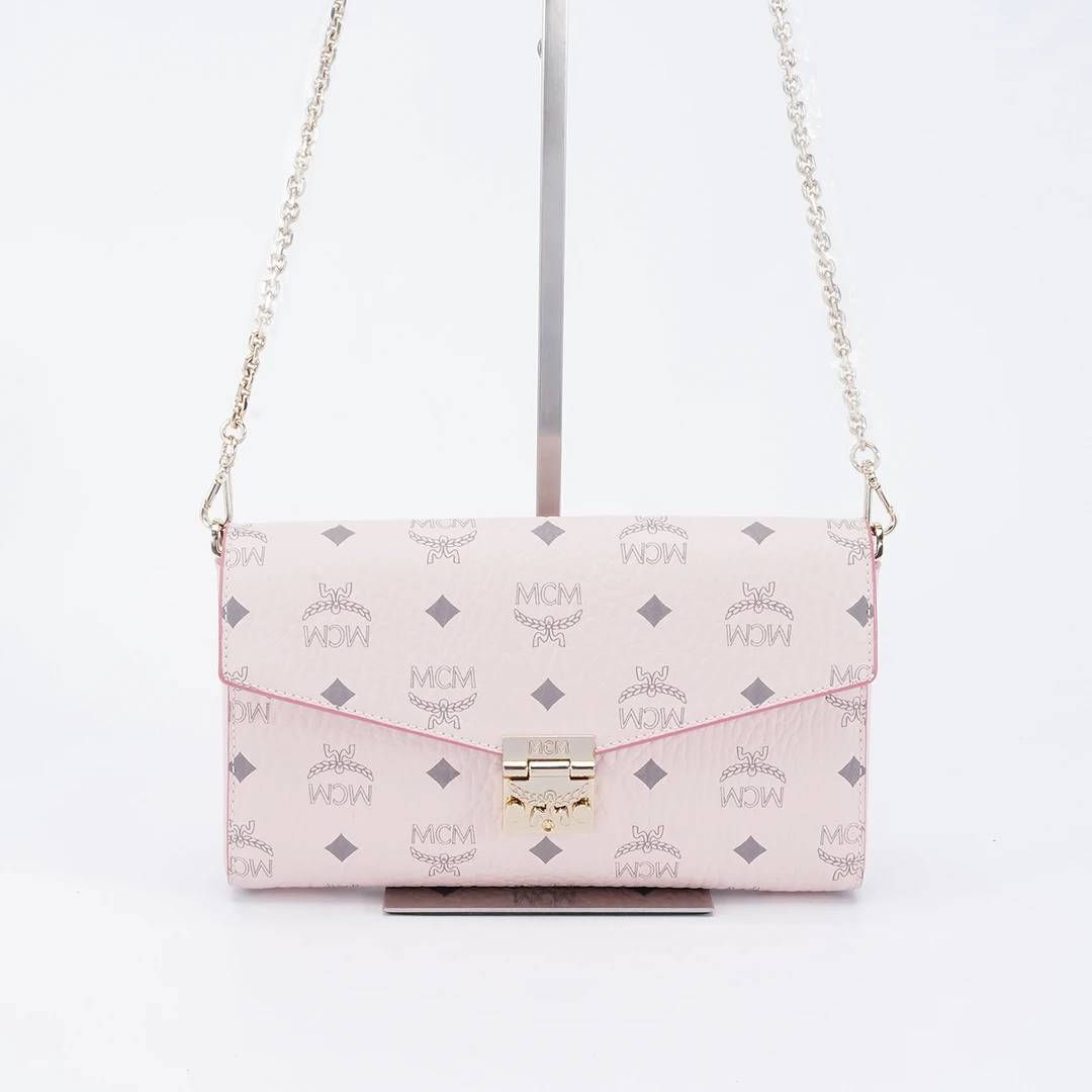 95新 MCM 【桔夕妮妮专属】链条包中号新款 粉色/BG22006899/桔夕