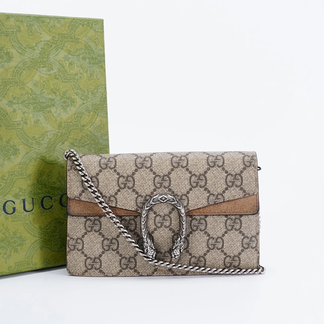95新 GUCCI/古驰 【桔夕总店专属】酒神mini棕色包/BG22001717