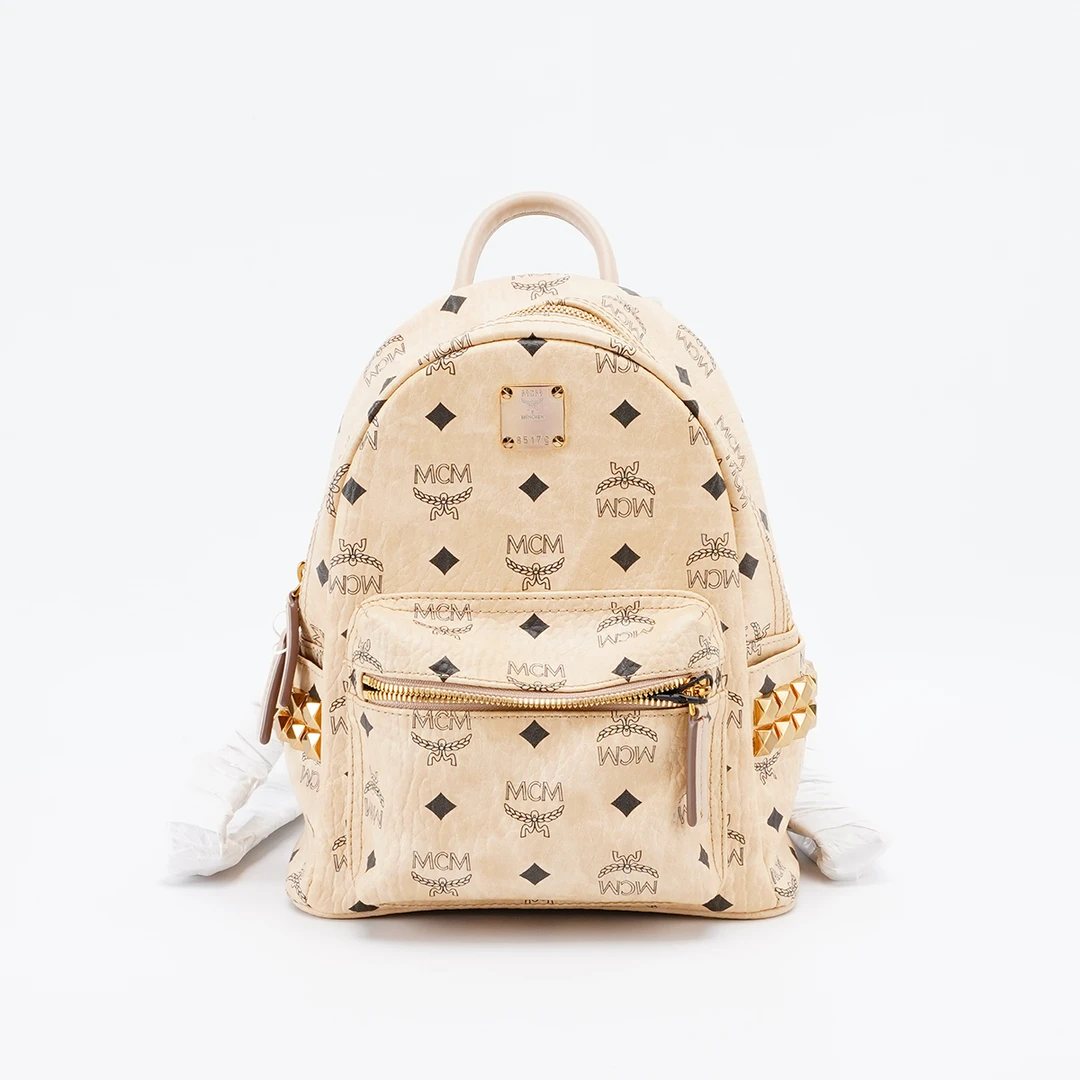 95新 MCM 【MCM专属】米色双肩包小号/BG22010347