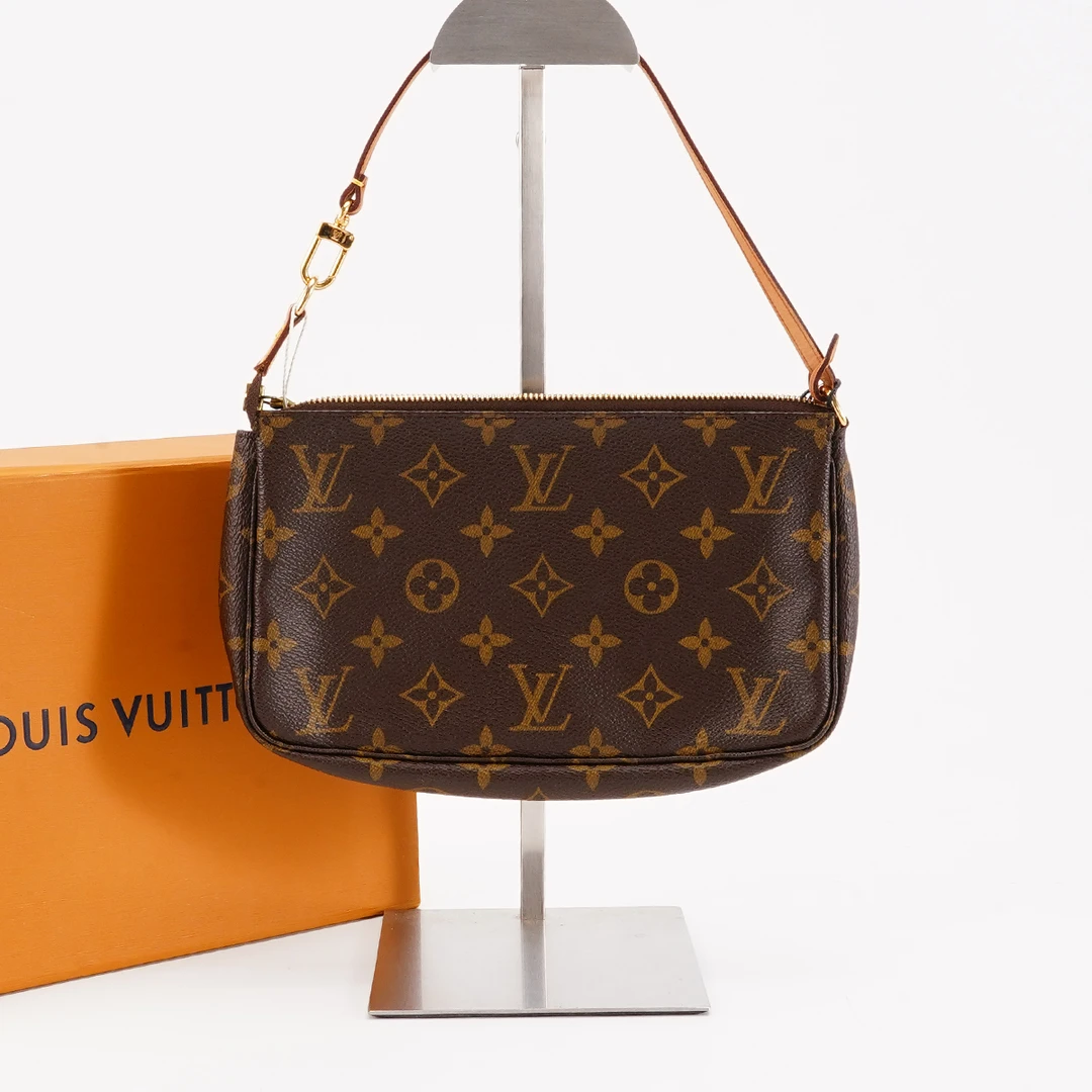 95新 LouisVuitton/路易威登 中古大麻将包老花/