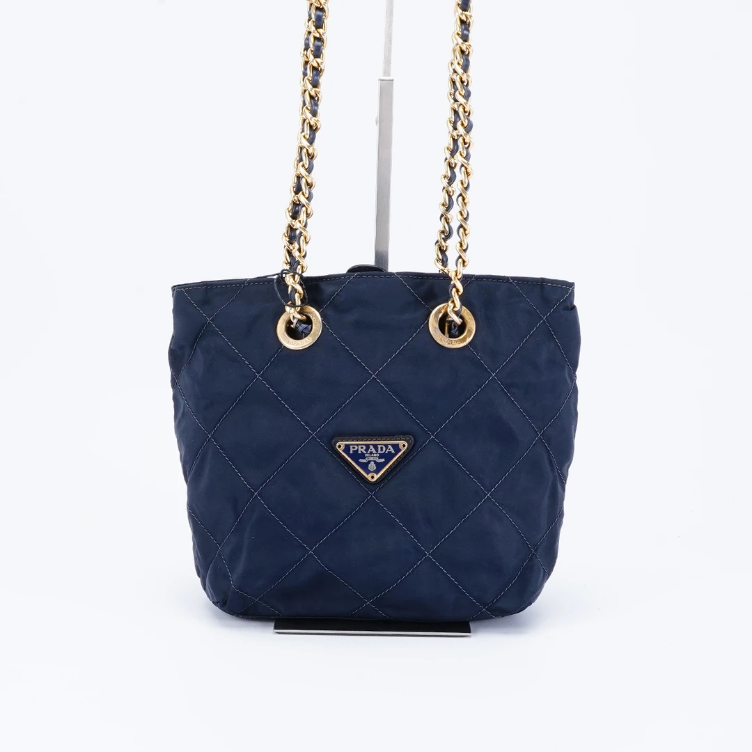 95新 Prada/普拉达 降落伞链条托特包小号/BG23003474