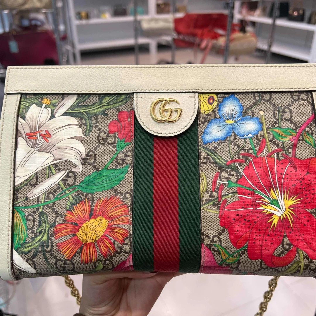 95新 GUCCI/古驰 【桔夕林泽专属】B17/gucci/ophidia链条包小号