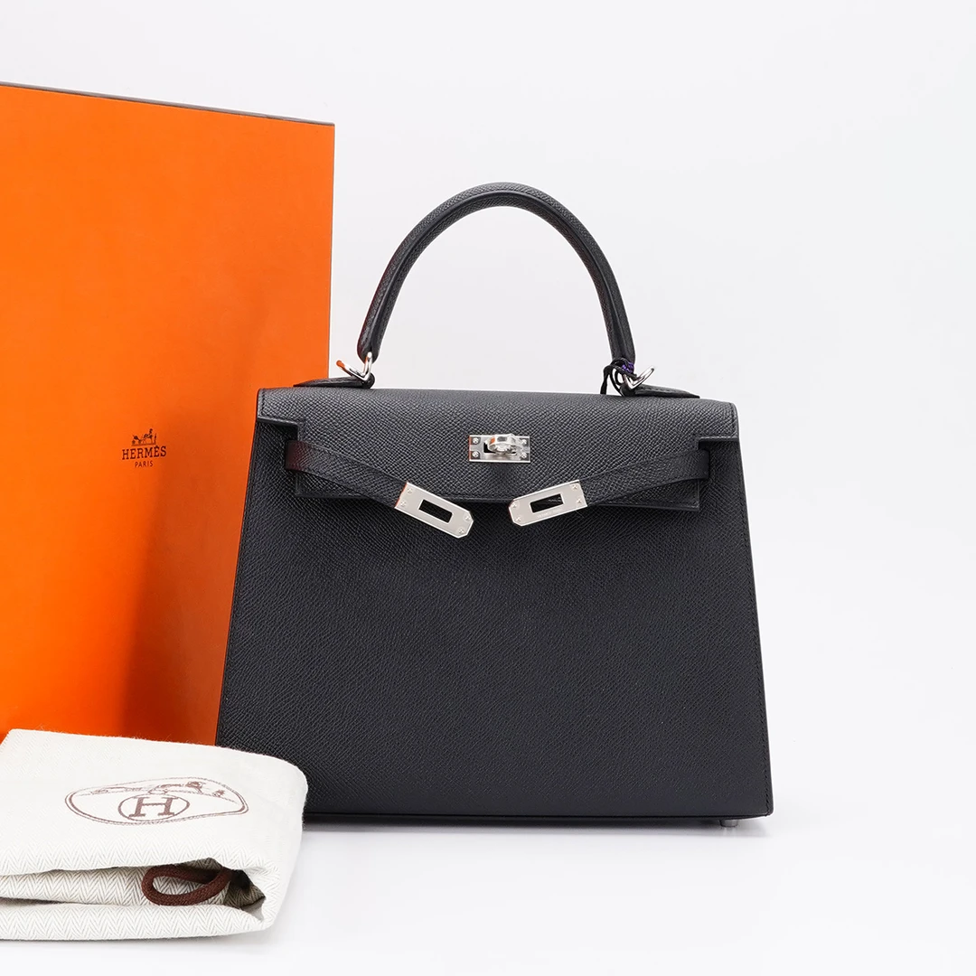 全新未使用 Hermes/爱马仕 黑色Kelly25手提包/BG23000712