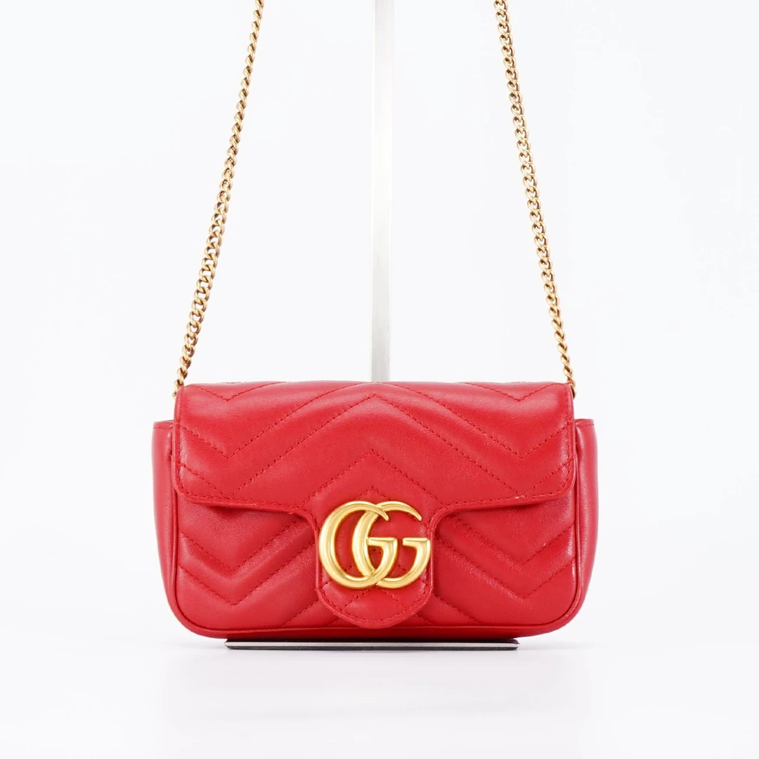 99新 GUCCI/古驰 马蒙mini包红色/BG22005957/98新