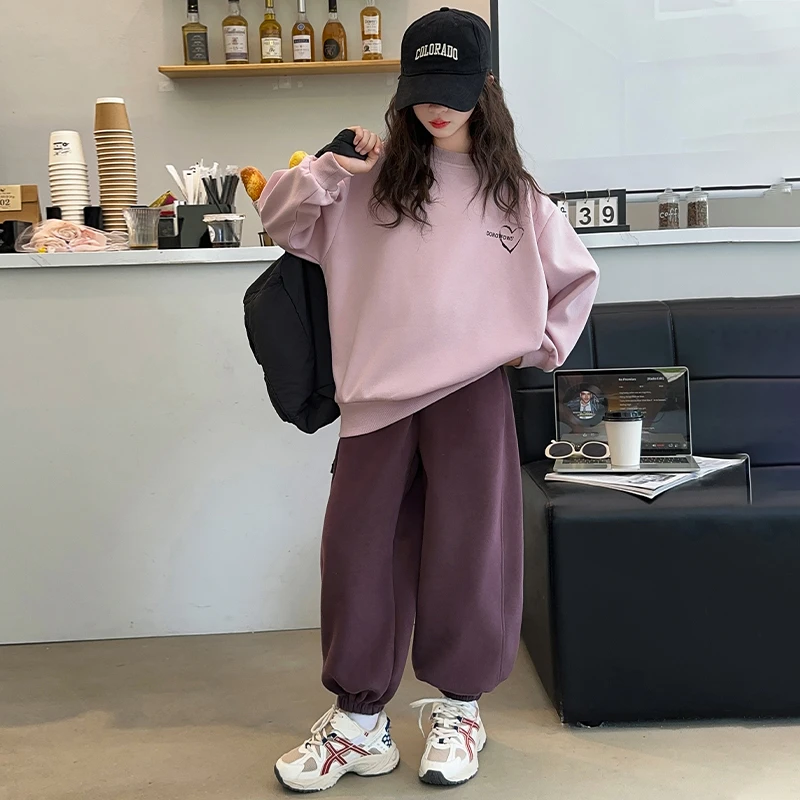 女童春秋套装2025新款洋气女大童宽松卫衣秋季儿童运动卫裤两件套