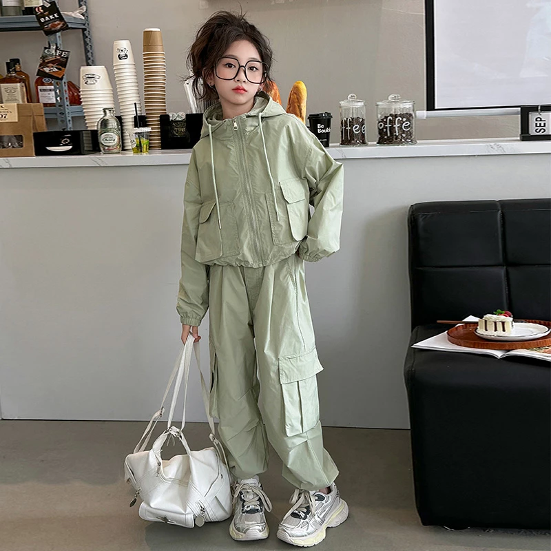 女童工装套装春秋2025新款女大童春季洋气时髦网红儿童6-12岁爆款