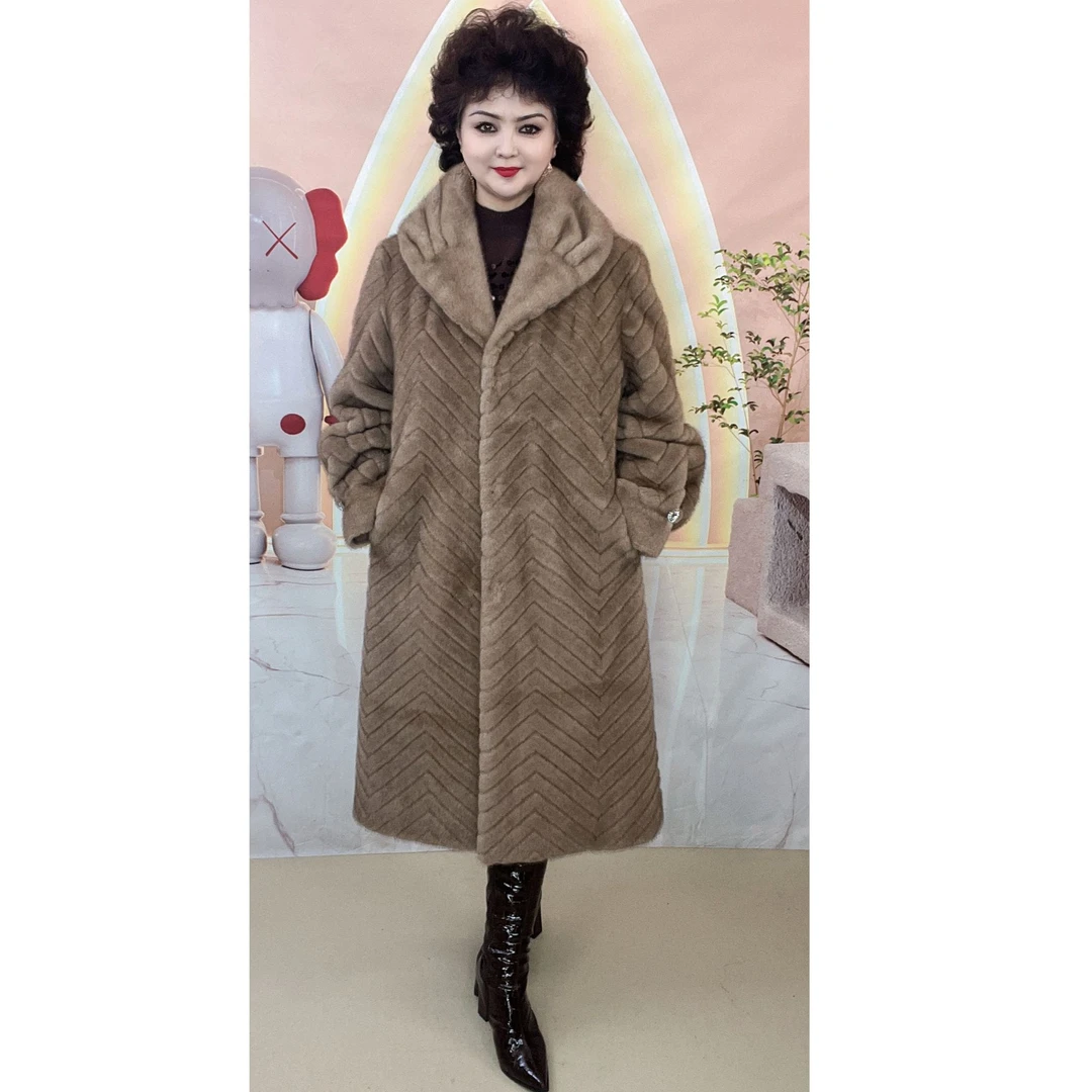 貂绒大衣2372新款外套秋冬装长款外套大衣女装