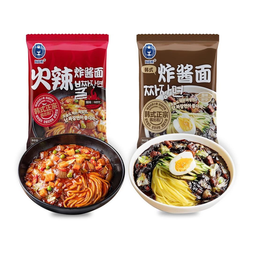 淘麦熊 韩式正宗炸酱面 酱料浓郁 筋道好面 315g*3袋 【包邮】