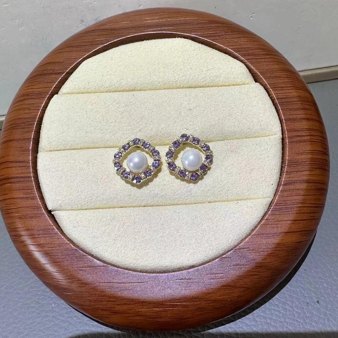 铜合金合成锆石耳饰 时尚气质百搭耳饰6113