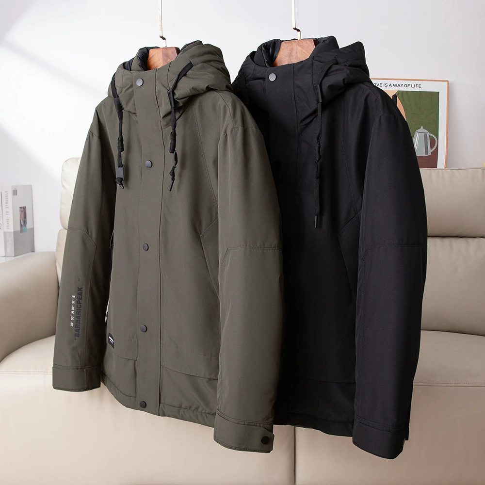 R品质男装～防风防水！冬季羽绒服男款加厚保暖外套连帽户外上衣潮