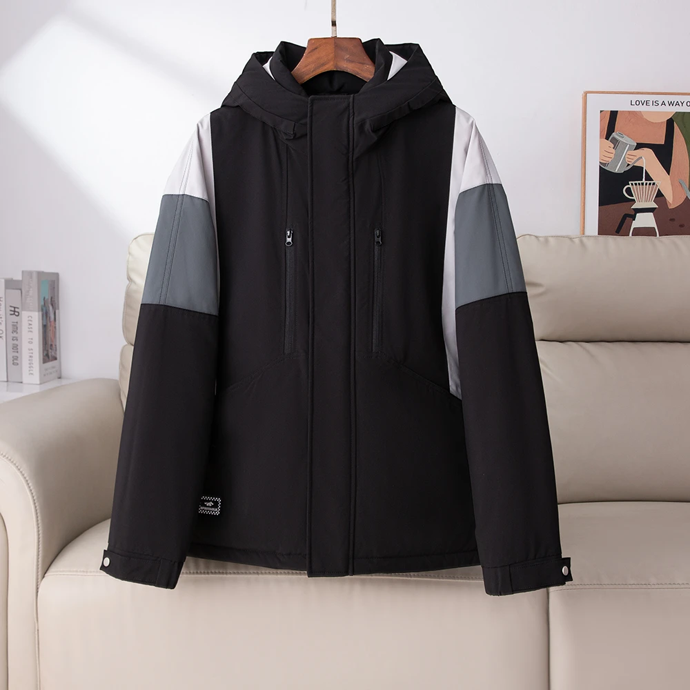 H品质男装～鹅绒拼接男款羽绒服时尚潮流外套冬季休闲加厚保暖上衣