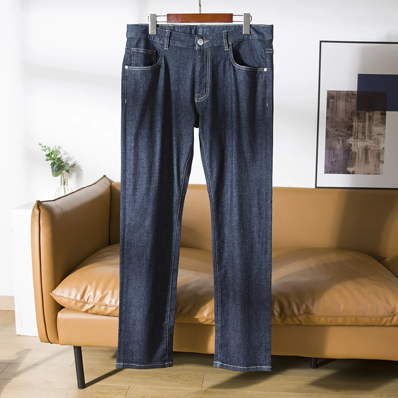 H品质男装～宽松夏季薄款牛仔裤男时尚蓝色休闲裤子男款中腰直筒裤