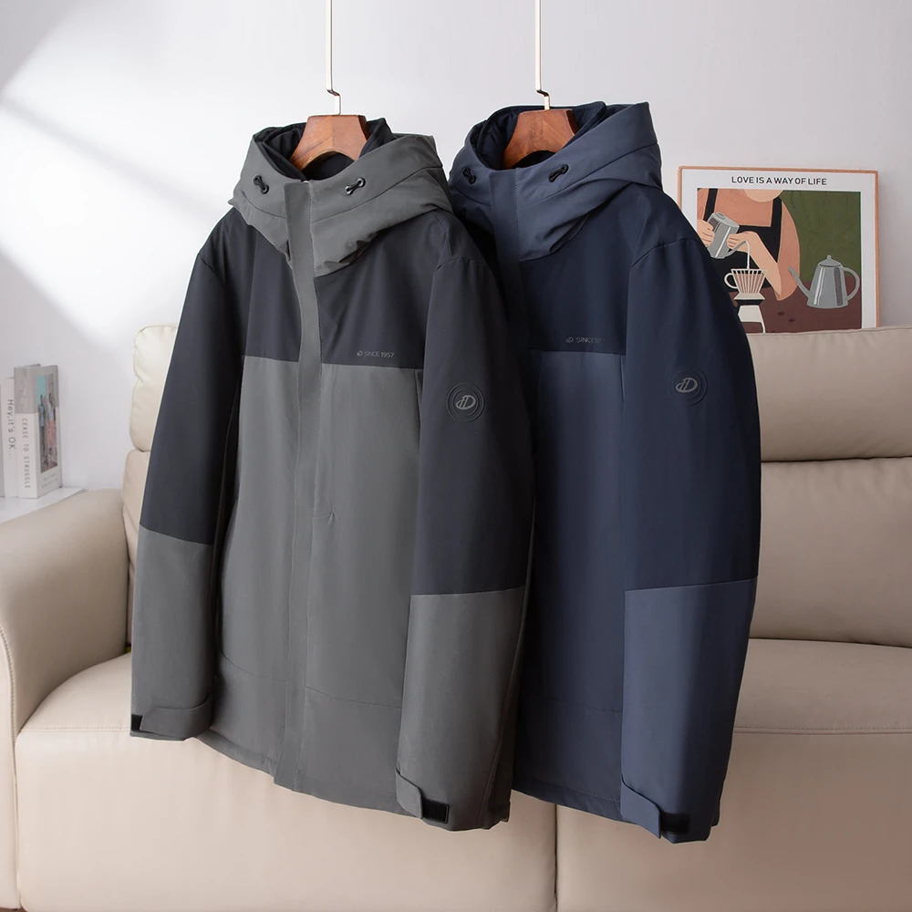 R品质男装～甄选鸭绒！冬季羽绒服男连帽保暖外套加厚户外防风上衣