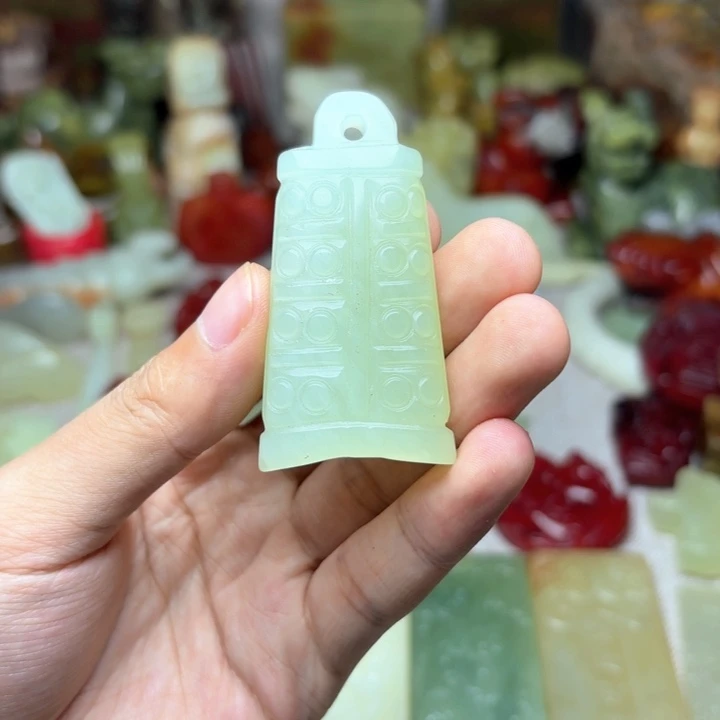 白玉菩提吊坠———-